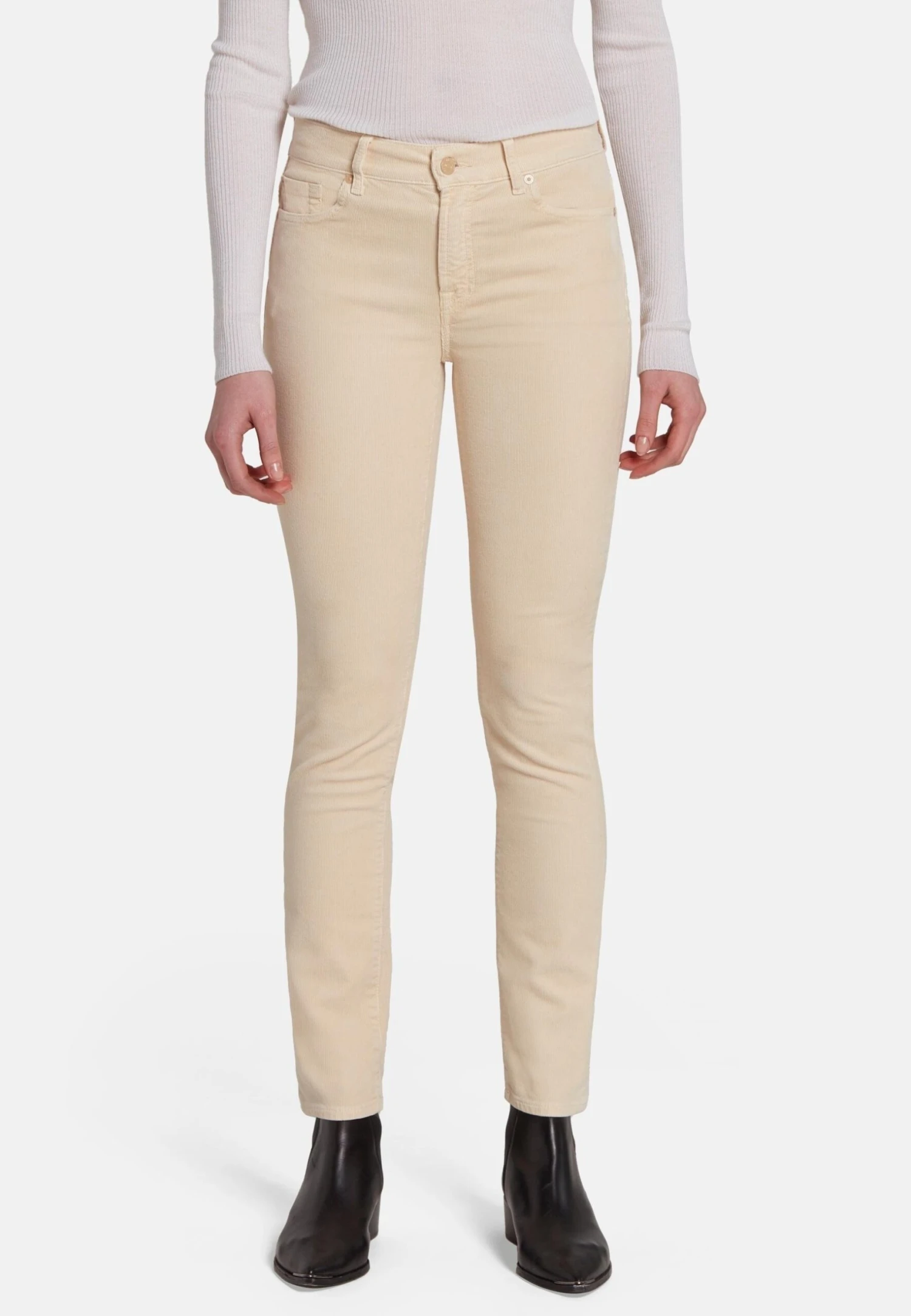 7 For All Mankind Slim Fit Roxanne - Pantalon Classique - White 1 7 For All Mankind Slim Fit Roxanne - Pantalon Classique - White