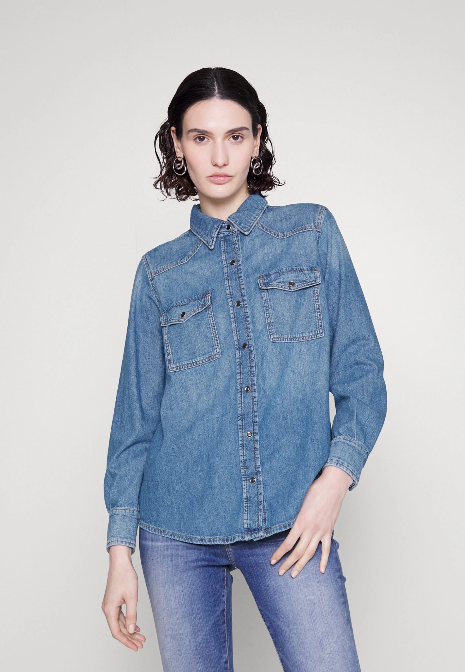 7 For All Mankind Emilia Clear Day - Chemisier - Mid Blue 1 7 For All Mankind Emilia Clear Day - Chemisier - Mid Blue