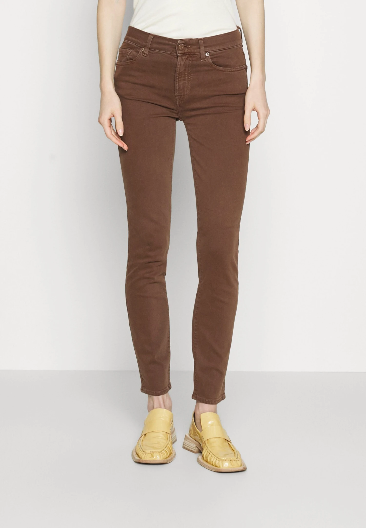 7 For All Mankind Roxanne Colored Stretch - Pantalon Classique - Brown 1 7 For All Mankind Roxanne Colored Stretch - Pantalon Classique - Brown