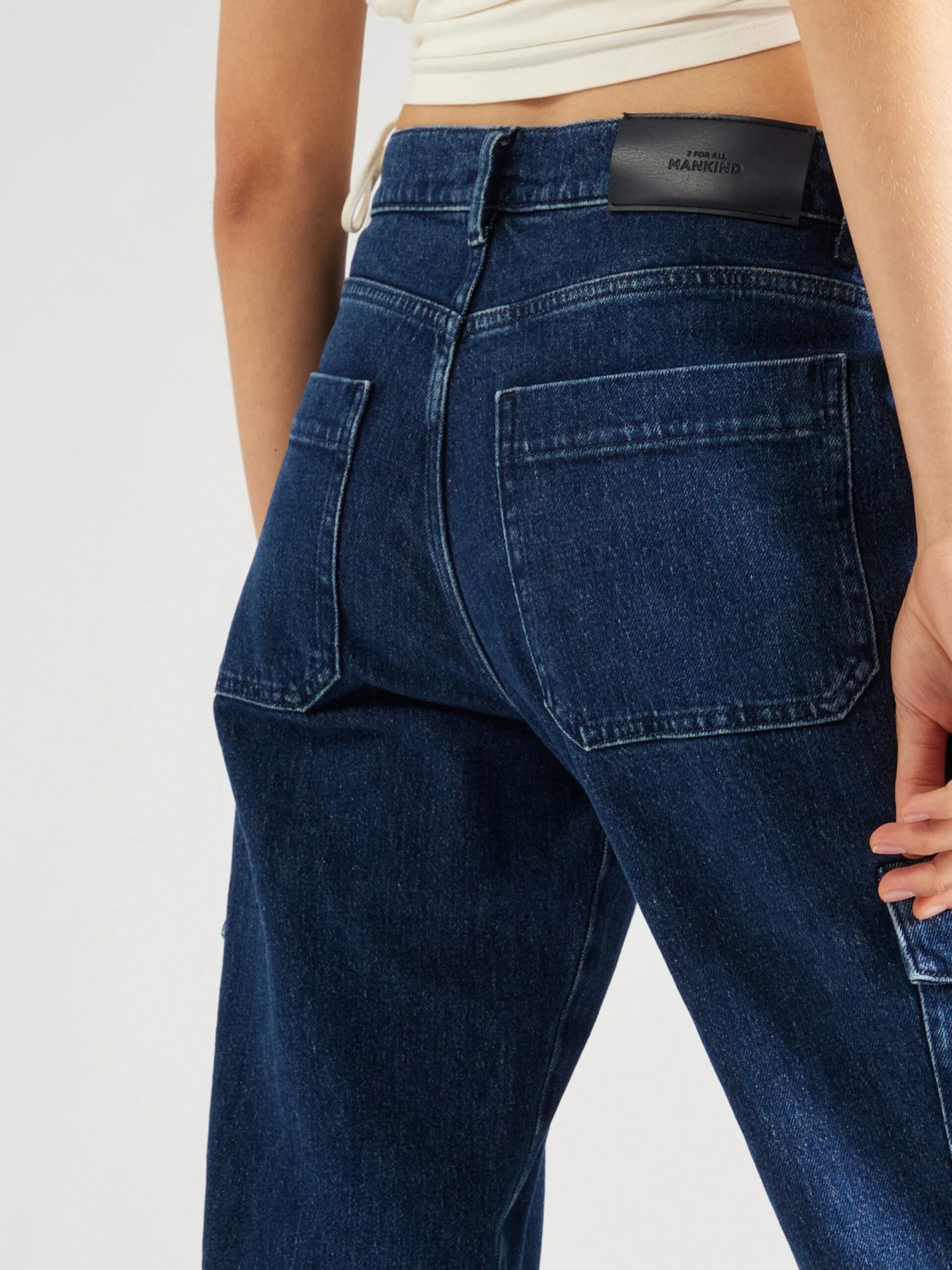 7 For All Mankind Droits Regular Jeans Cargo TESS Femme Bleu 2 7 For All Mankind Droits Regular Jeans Cargo TESS Femme Bleu – Image 2