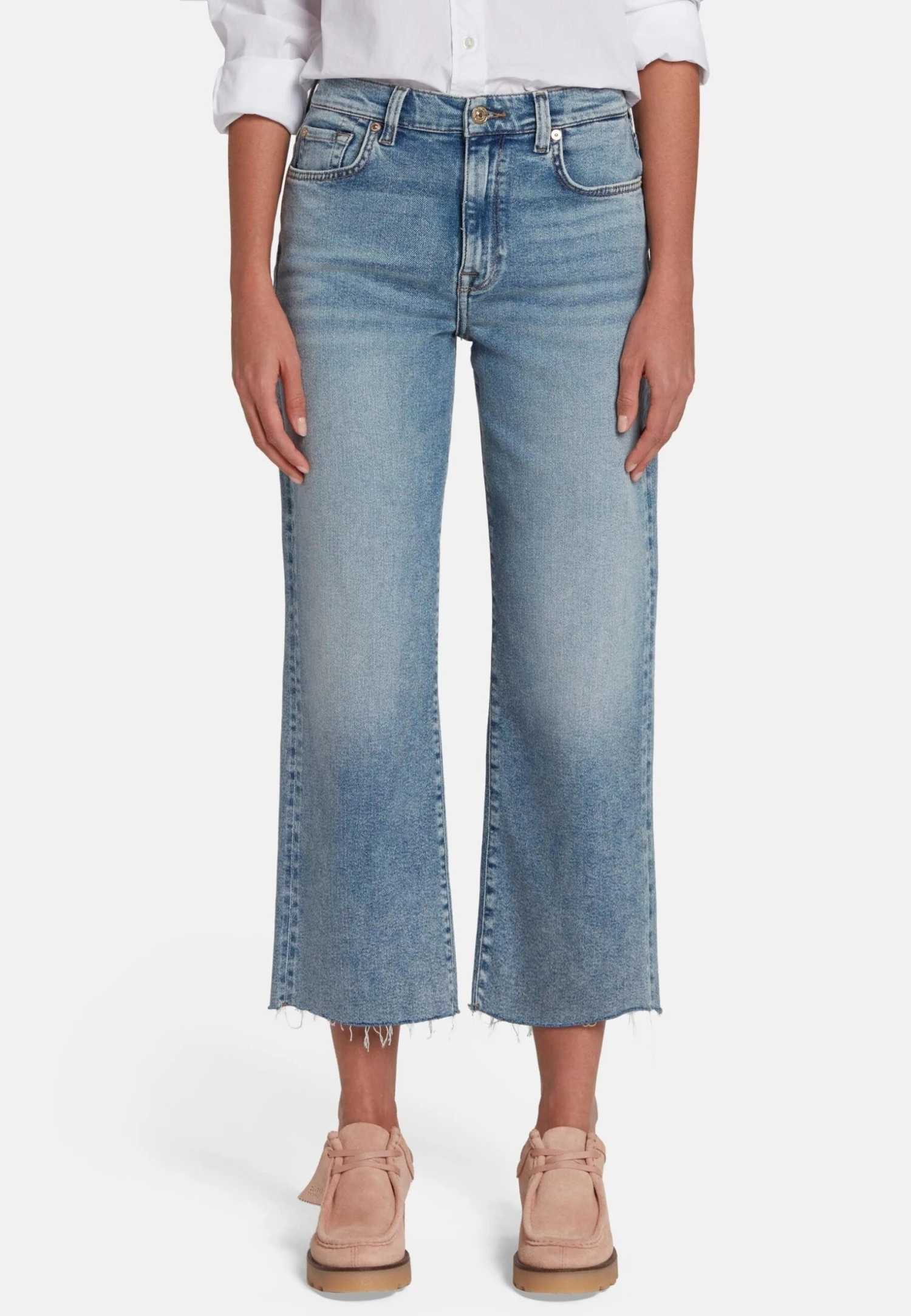 7 For All Mankind Cropped Alexa - Jean Bootcut - Mid Blue 1 7 For All Mankind Cropped Alexa - Jean Bootcut - Mid Blue