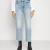 7 For All Mankind Logan Stovepipe Ode To - Jean Droit - Light Blue