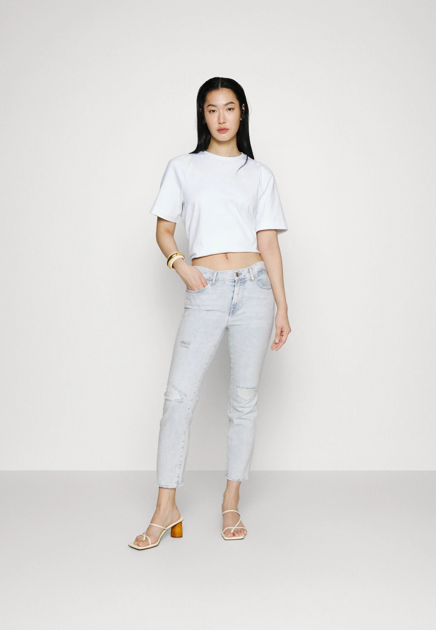 7 For All Mankind The Straight Crop Follow Me - Jeans Skinny - Light Blue 2 7 For All Mankind The Straight Crop Follow Me - Jeans Skinny - Light Blue – Image 2