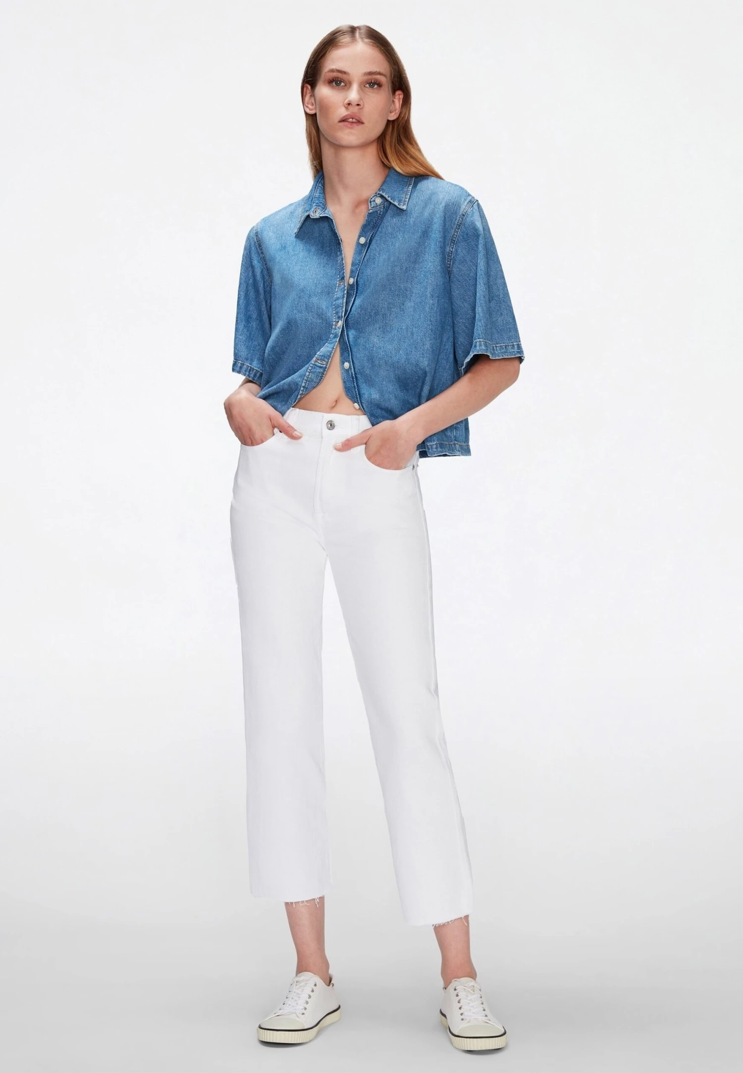 7 For All Mankind Logan Stovepipe - Jean Droit - White 5 7 For All Mankind Logan Stovepipe - Jean Droit - White – Image 5