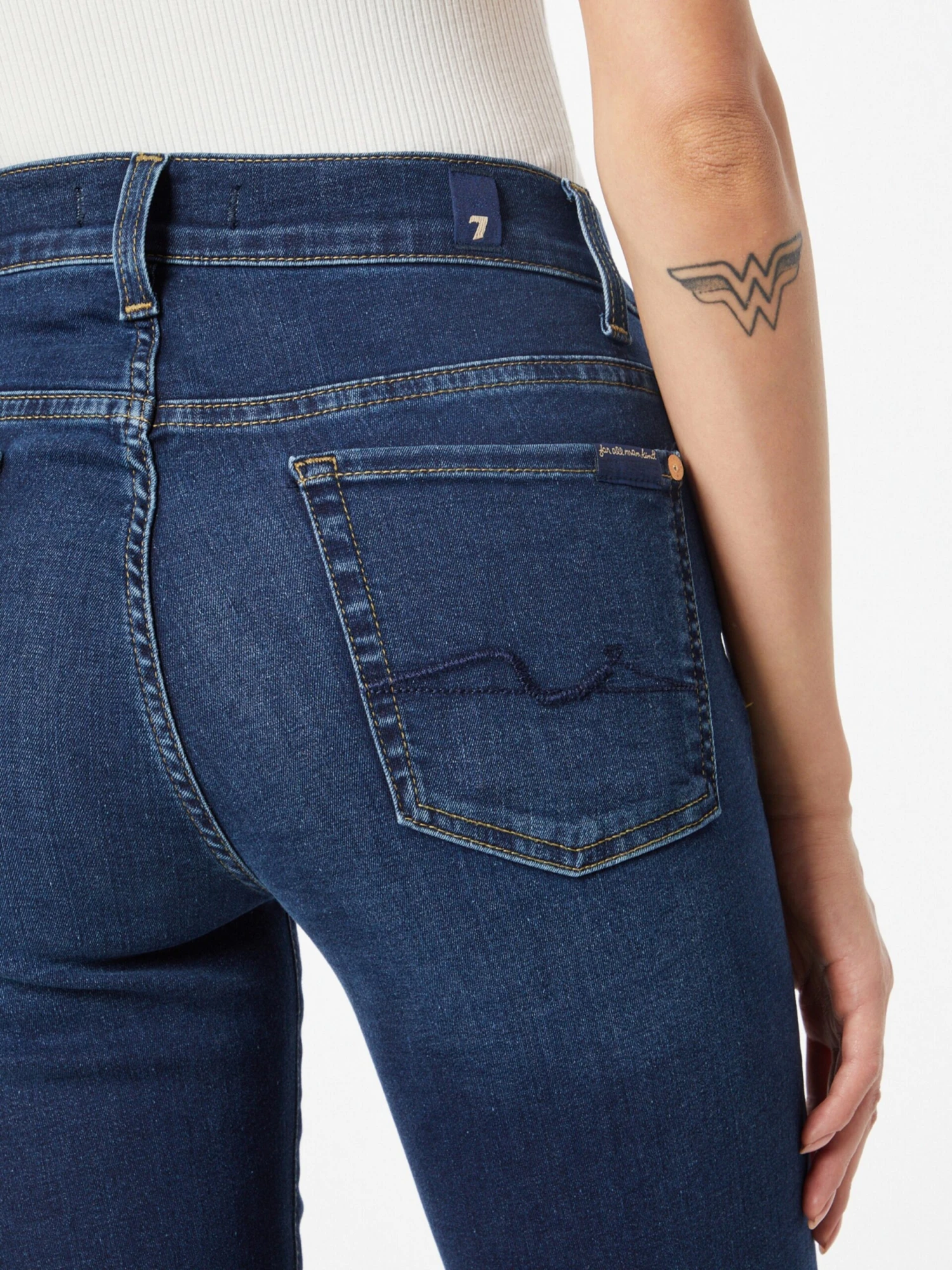 7 For All Mankind Slim Coupe Slim Jean ROXANNE Femme Bleu Foncé 2 7 For All Mankind Slim Coupe Slim Jean ROXANNE Femme Bleu Foncé – Image 2