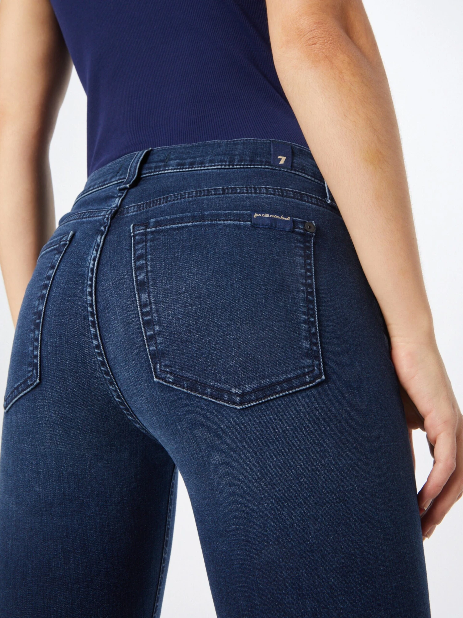 7 For All Mankind Jeans Skinny Jean THE ANKLE Femme Bleu Foncé 2 7 For All Mankind Jeans Skinny Jean THE ANKLE Femme Bleu Foncé – Image 2