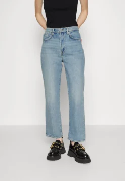 7 For All Mankind Logan Stovepipe Air Wash - Jean Droit - Light Blue