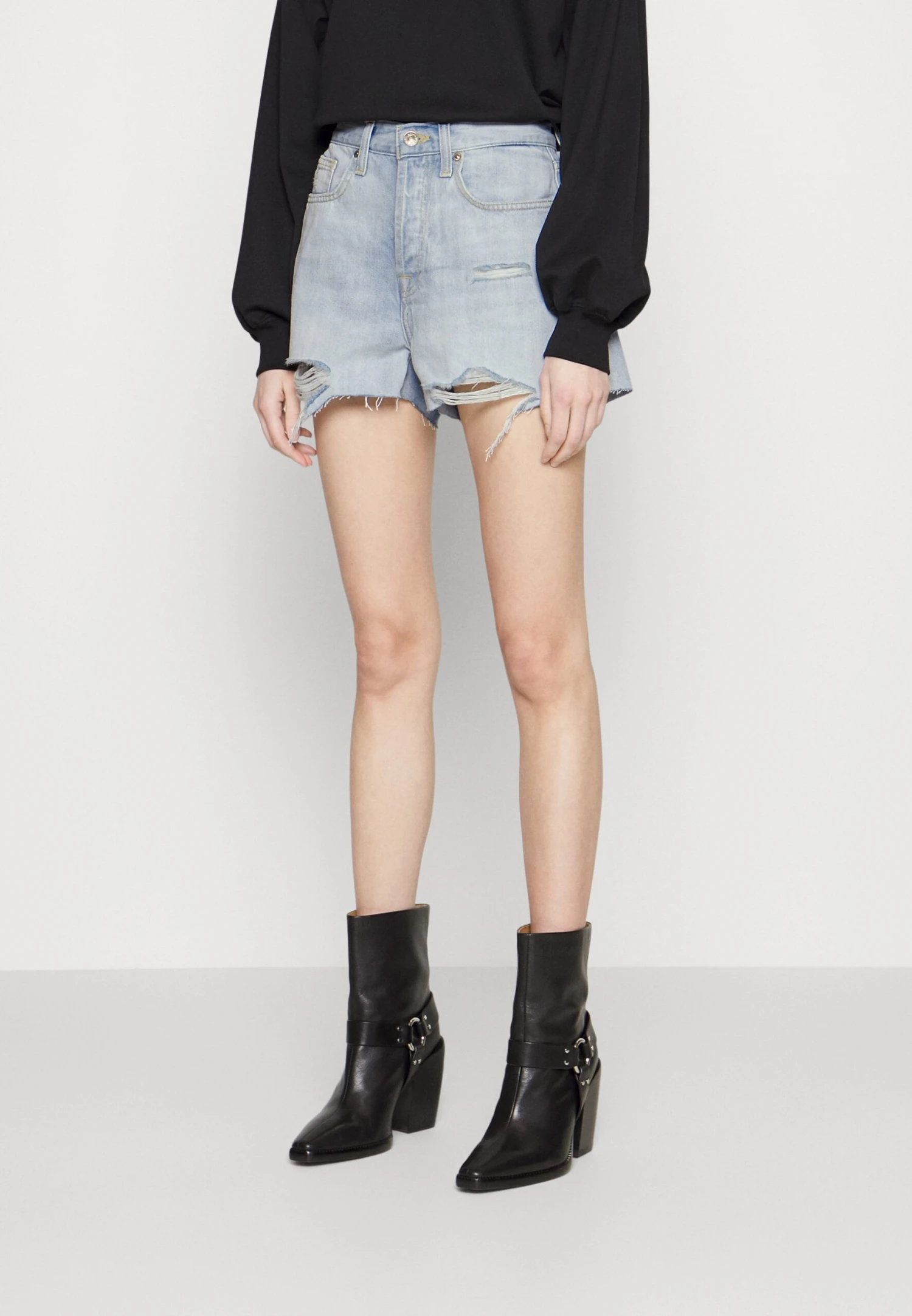 7 For All Mankind Monroe Poolside - Short En Jean - Light Blue 1 7 For All Mankind Monroe Poolside - Short En Jean - Light Blue