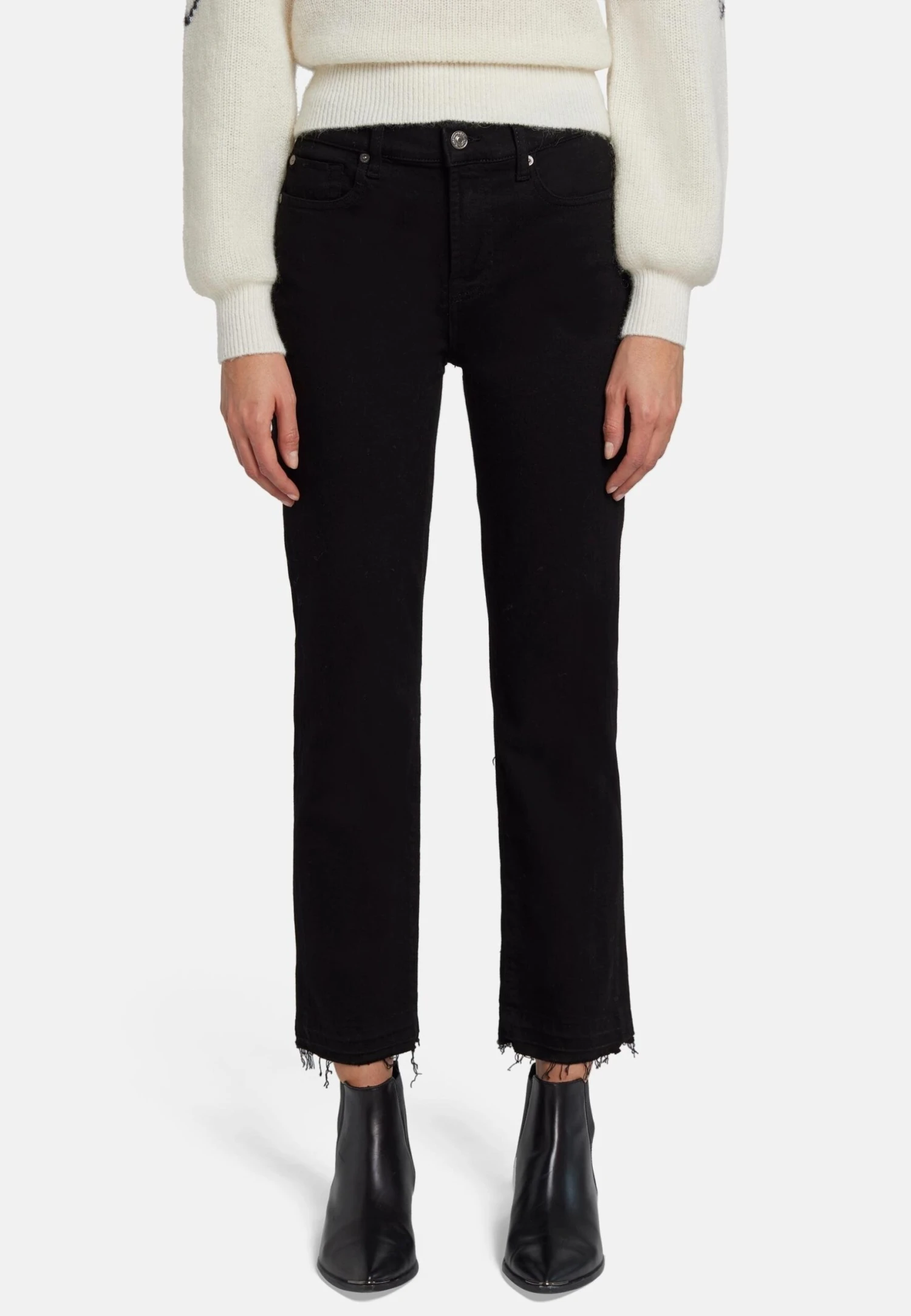 7 For All Mankind Crop - Jean Droit - Black 1 7 For All Mankind Crop - Jean Droit - Black