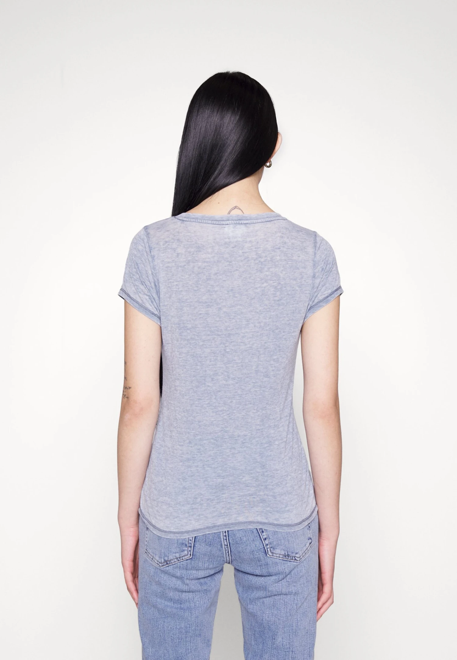 7 For All Mankind Andy Vneck Cotpol - T-Shirt Basique - Blue 3 7 For All Mankind Andy Vneck Cotpol - T-Shirt Basique - Blue – Image 3