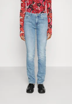 7 For All Mankind Kimmie Straight Sliillbri - Jean Droit - Light Blue