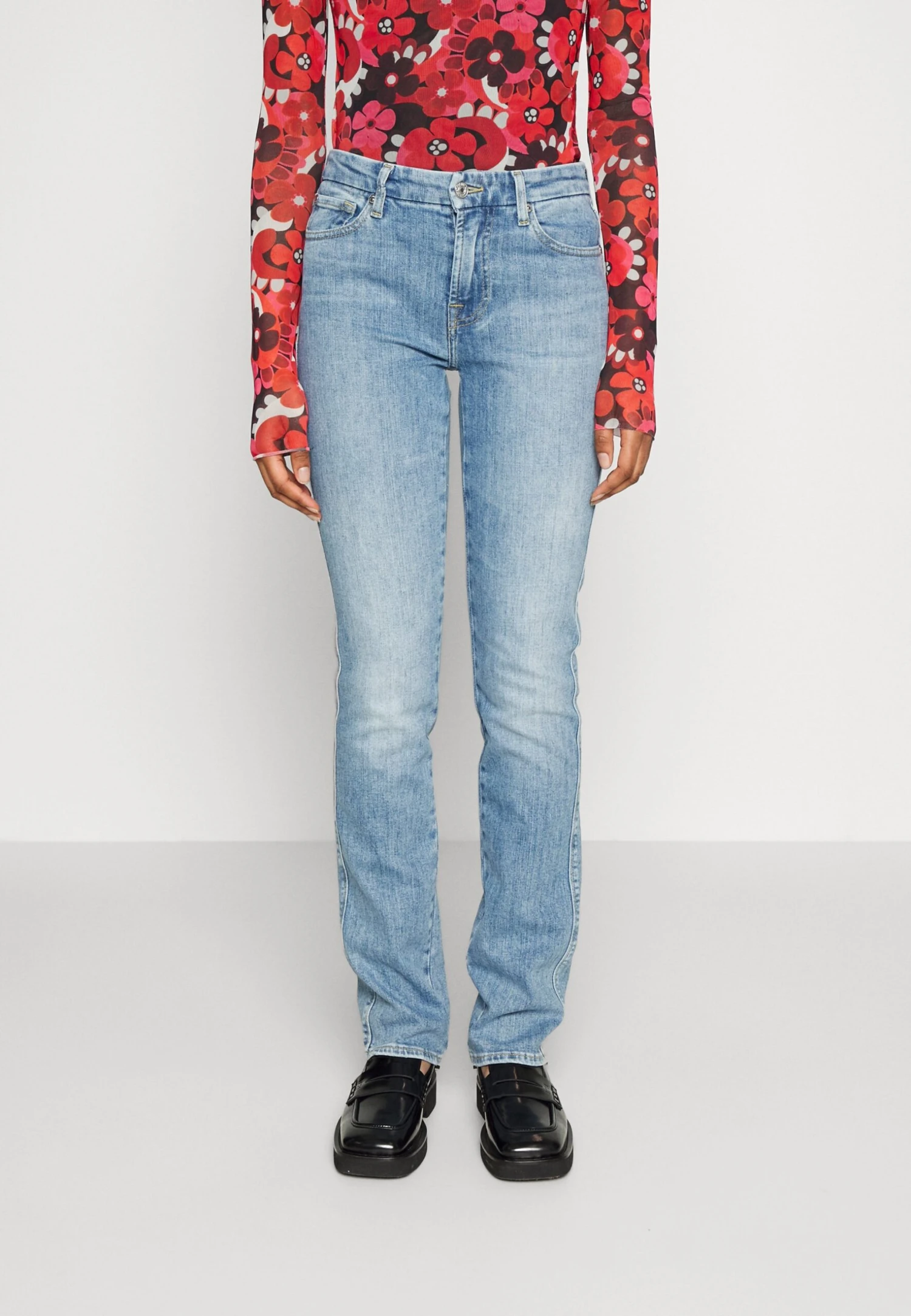 7 For All Mankind Kimmie Straight Sliillbri - Jean Droit - Light Blue 1 7 For All Mankind Kimmie Straight Sliillbri - Jean Droit - Light Blue