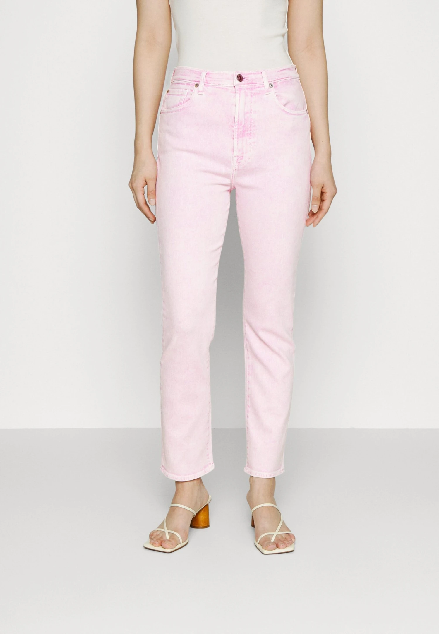 7 For All Mankind Easy Slim Ankle Colluxvin - Jean Droit - Pink 1 7 For All Mankind Easy Slim Ankle Colluxvin - Jean Droit - Pink