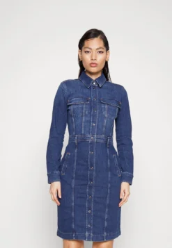 7 For All Mankind Luxe Dress Solution - Robe En Jean - Dark Blue