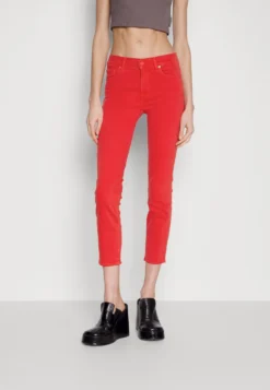 7 For All Mankind Roxanne Ankle Colored Stretch - Pantalon Classique - Red