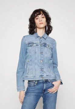 7 For All Mankind Modern Trucker Luxvinleg - Veste En Jean - Light Blue