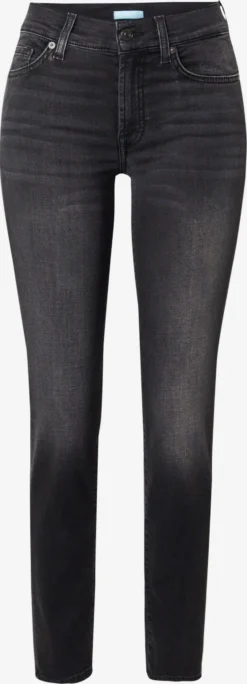 7 For All Mankind Slim Coupe Slim Jean ROXANNE Femme Noir