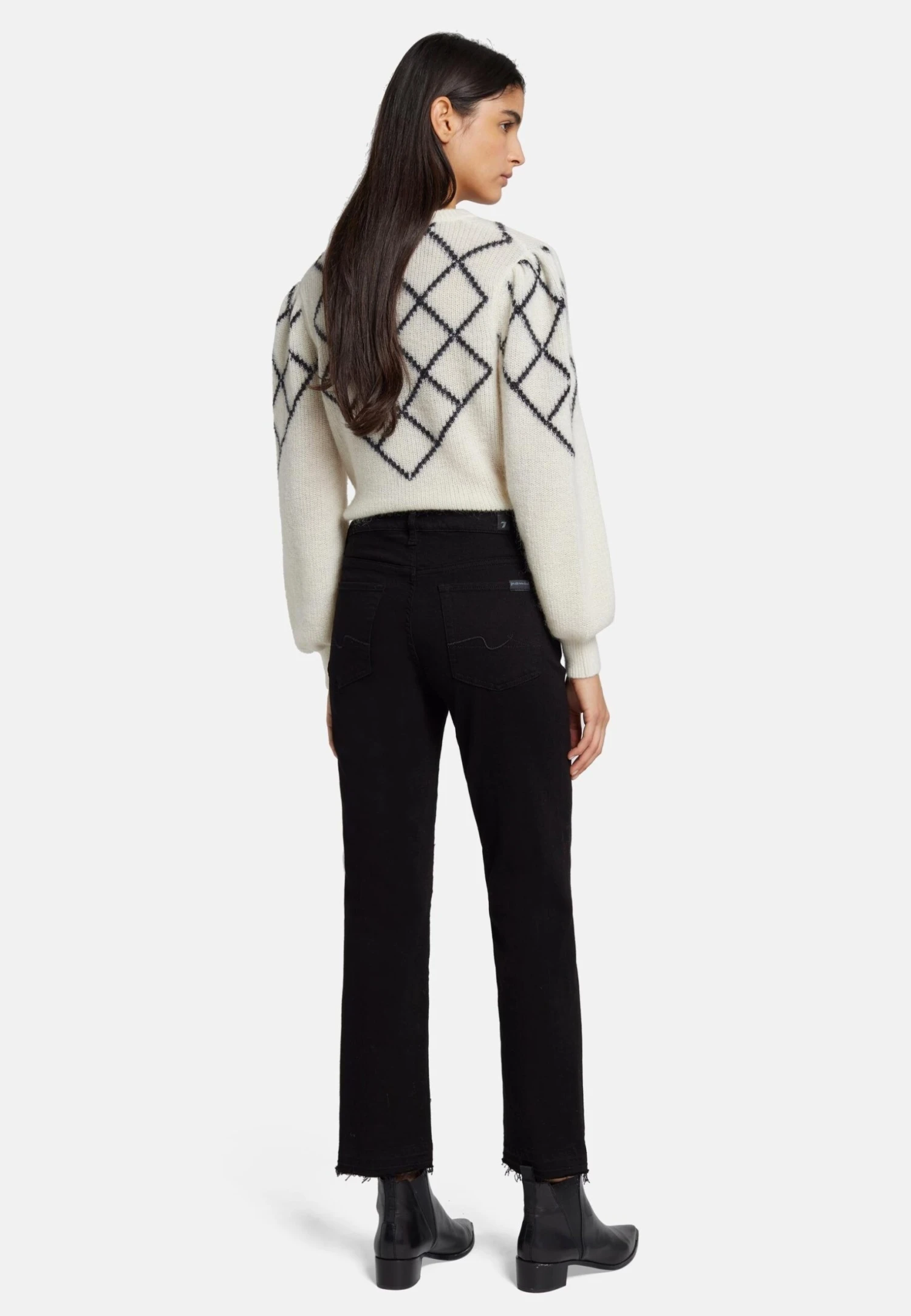 7 For All Mankind Crop - Jean Droit - Black 3 7 For All Mankind Crop - Jean Droit - Black – Image 3