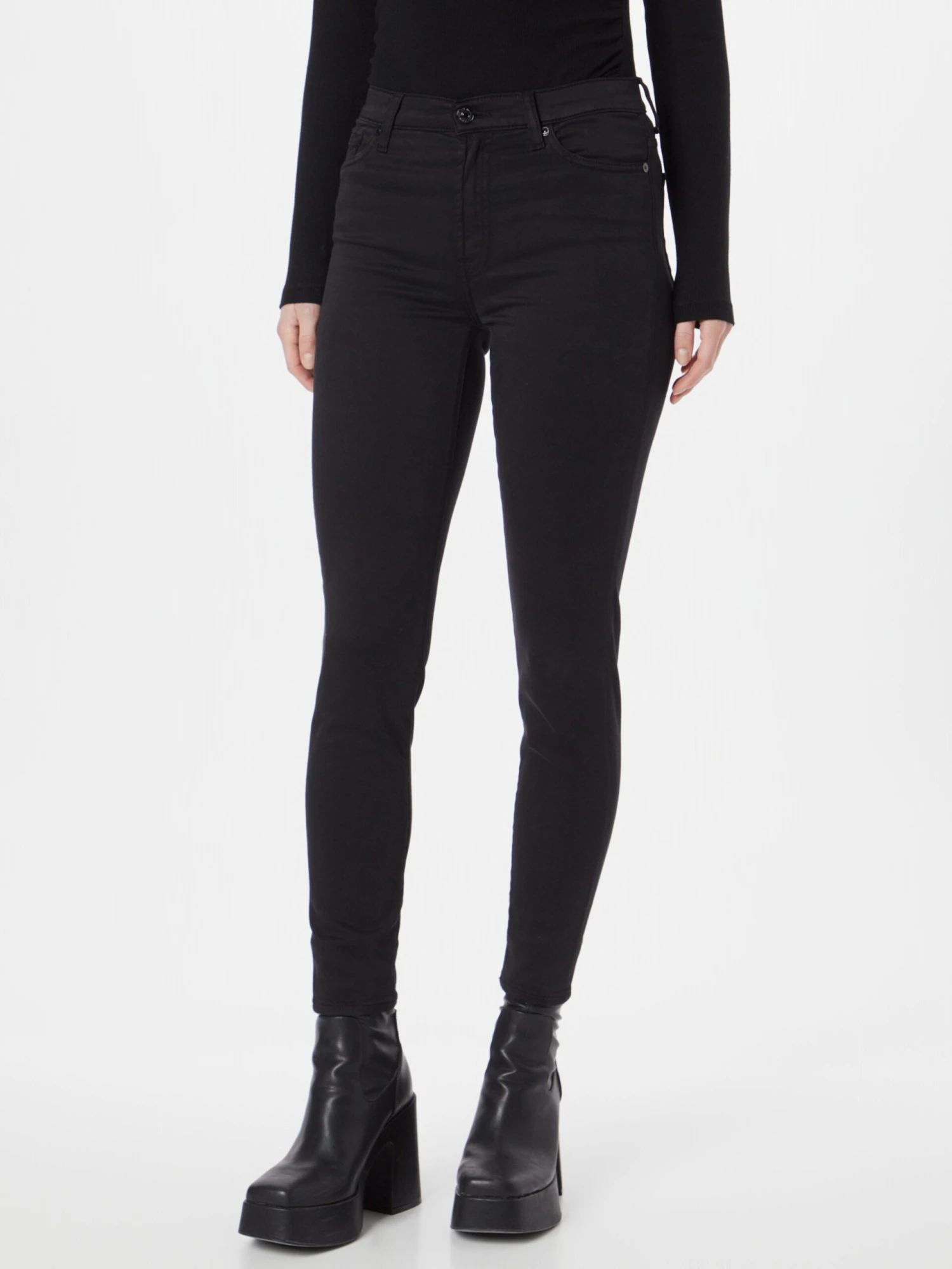 7 For All Mankind Pantalons En Toile Skinny Pantalon Femme Noir 3 7 For All Mankind Pantalons En Toile Skinny Pantalon Femme Noir – Image 3