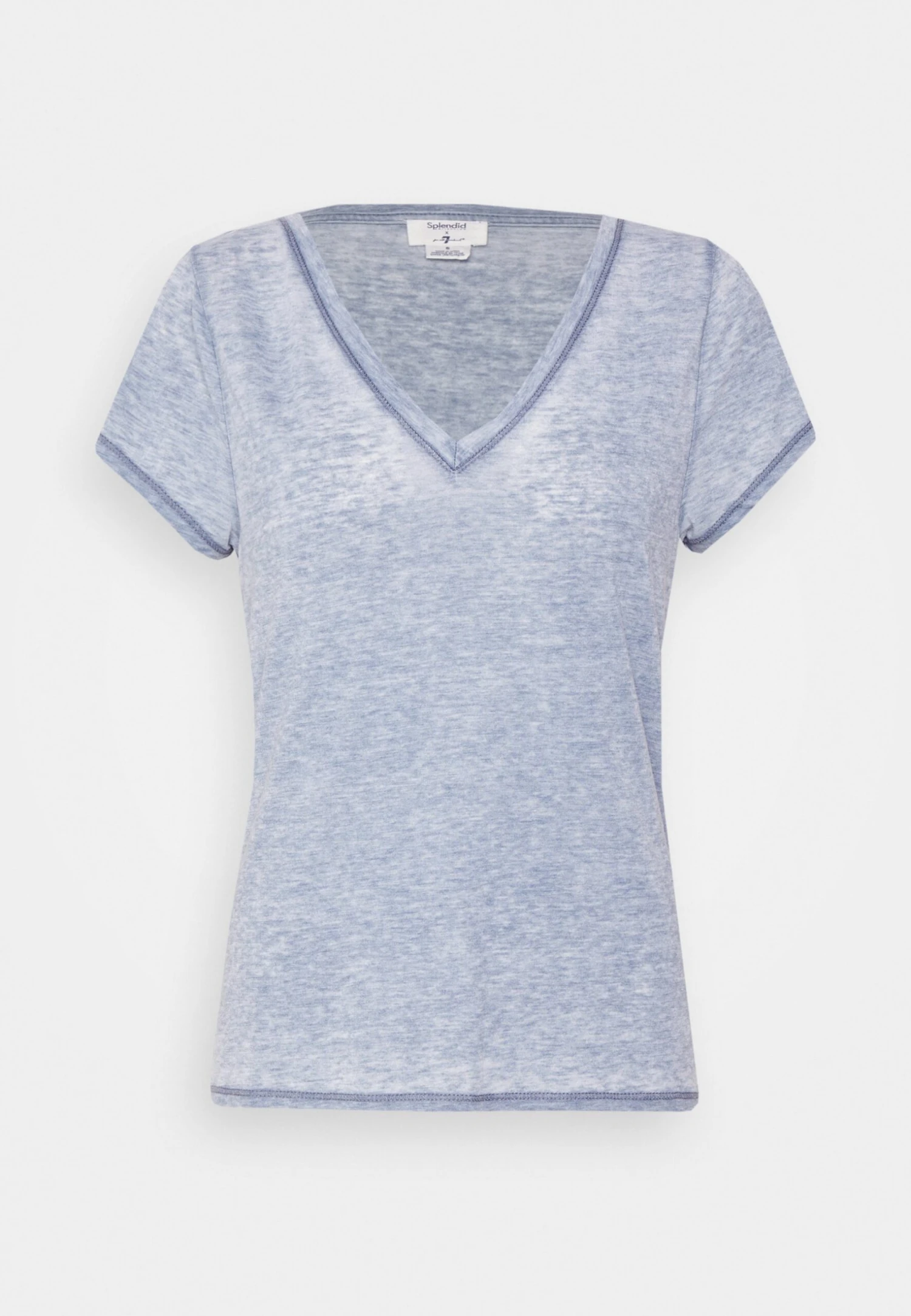 7 For All Mankind Andy Vneck Cotpol - T-Shirt Basique - Blue 4 7 For All Mankind Andy Vneck Cotpol - T-Shirt Basique - Blue – Image 4