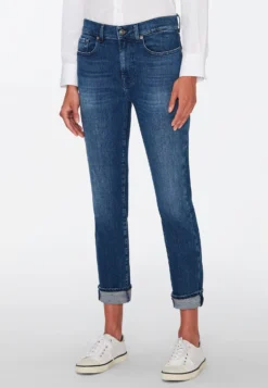 7 For All Mankind Boyfriend - Jean Droit - Mid Blue