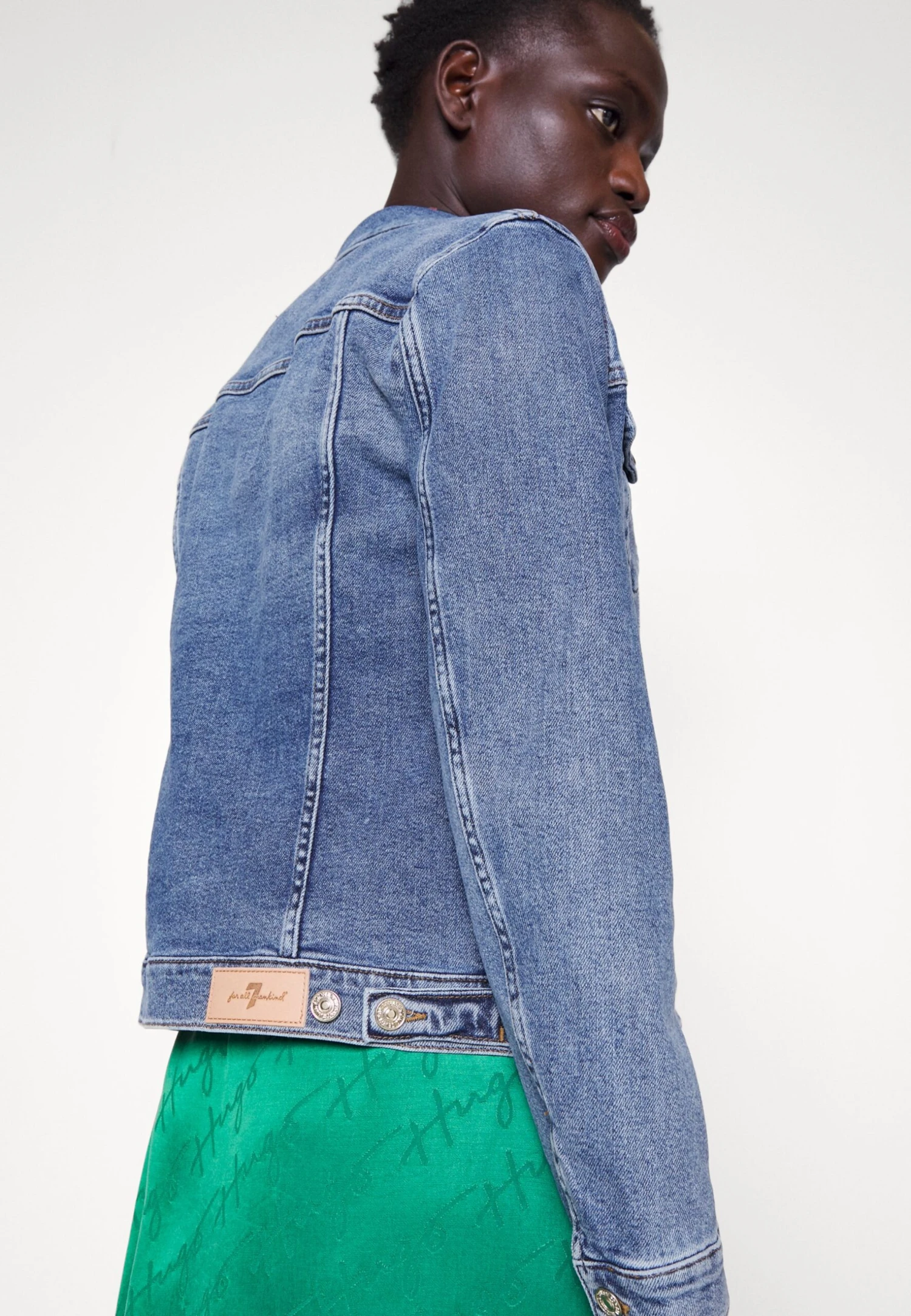 7 For All Mankind Modern Trucker Lux - Veste En Jean - Mid Blue 6 7 For All Mankind Modern Trucker Lux - Veste En Jean - Mid Blue – Image 6