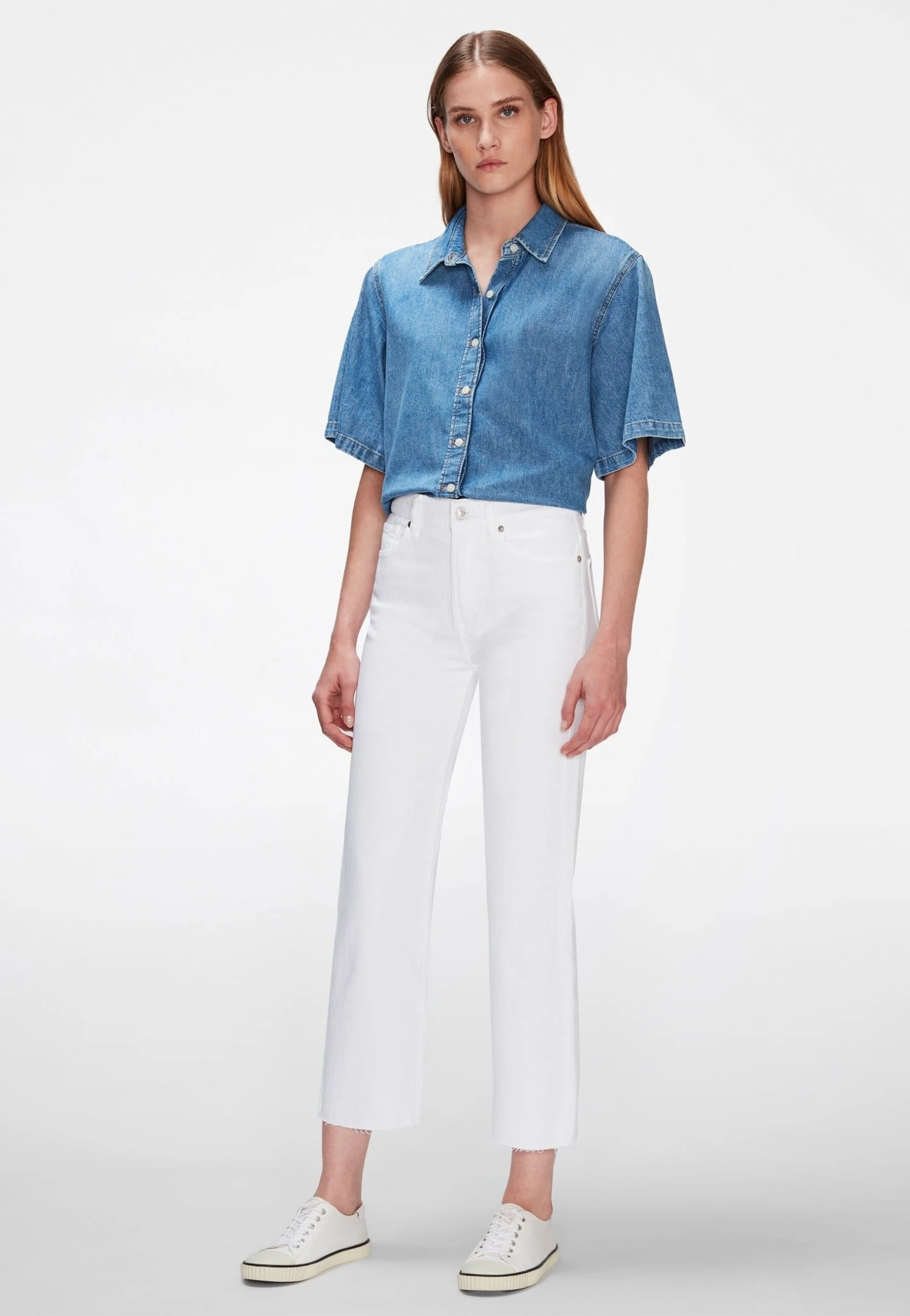 7 For All Mankind Logan Stovepipe - Jean Droit - White 2 7 For All Mankind Logan Stovepipe - Jean Droit - White – Image 2