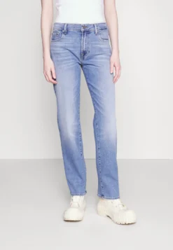 7 For All Mankind Ellie Straight Luxvinleg - Jean Droit - Light Blue