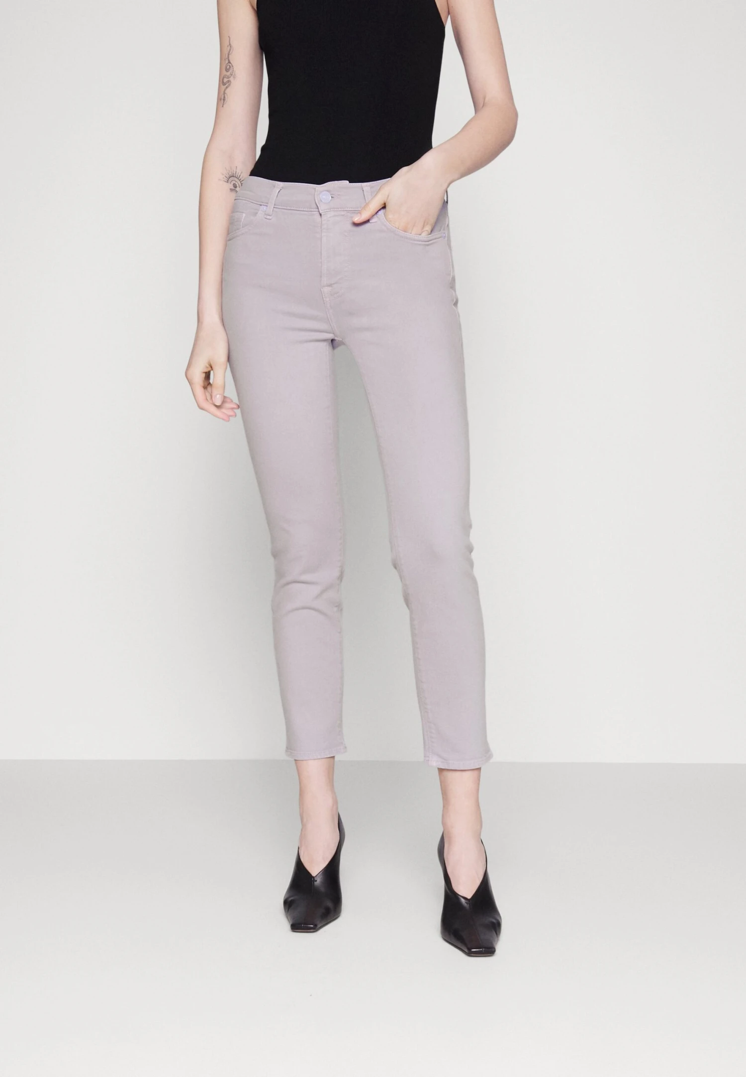 7 For All Mankind Roxanne Ankle Colored Stretch - Pantalon Classique - Pink 1 7 For All Mankind Roxanne Ankle Colored Stretch - Pantalon Classique - Pink