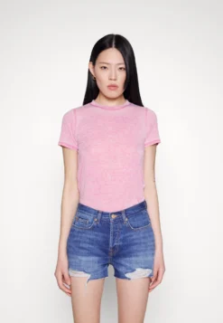 7 For All Mankind Lcrewneck - T-Shirt Basique - Pink