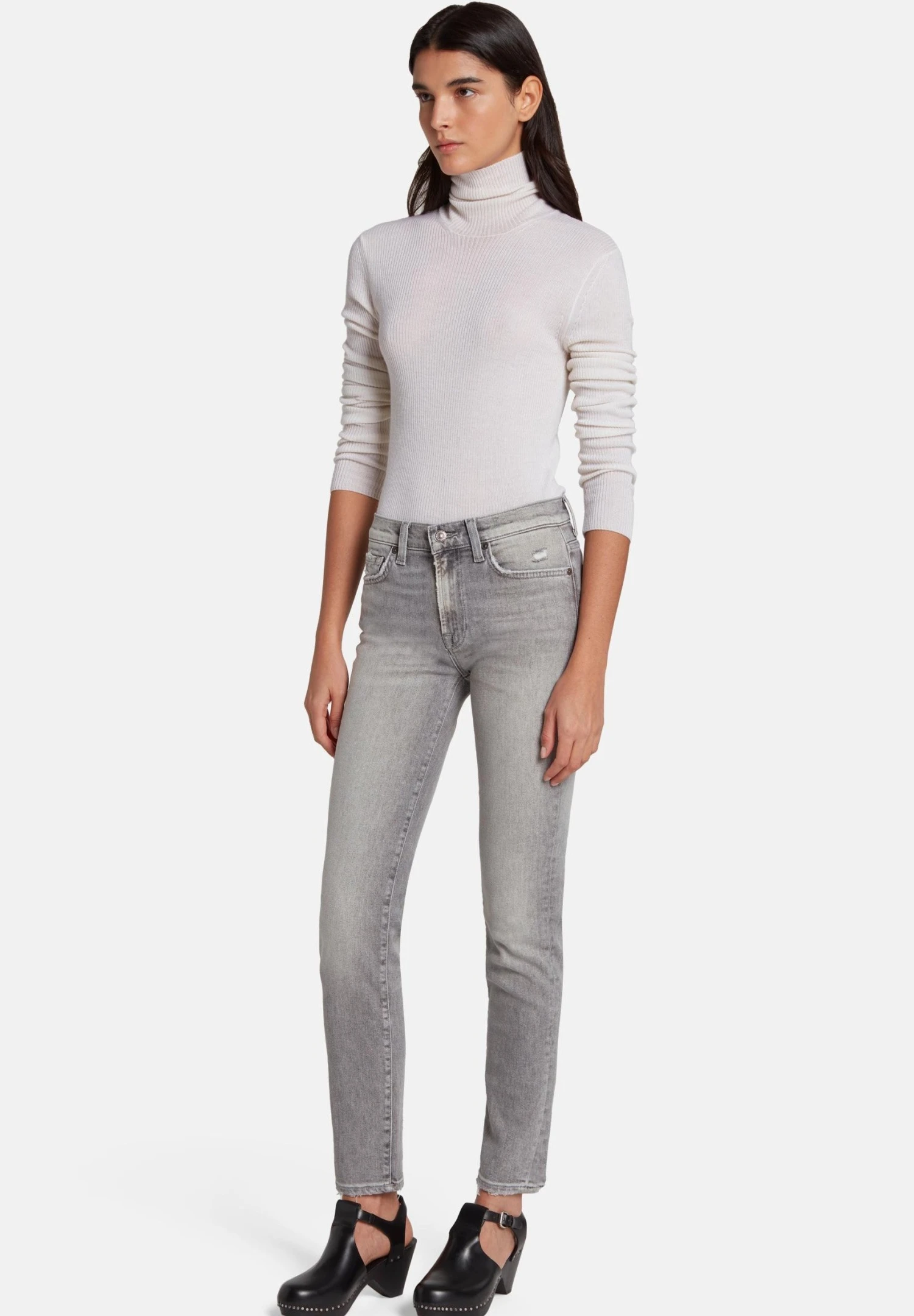 7 For All Mankind Roxanne Luxe Vintage Imprint - Jeans Skinny - Grey 2 7 For All Mankind Roxanne Luxe Vintage Imprint - Jeans Skinny - Grey – Image 2