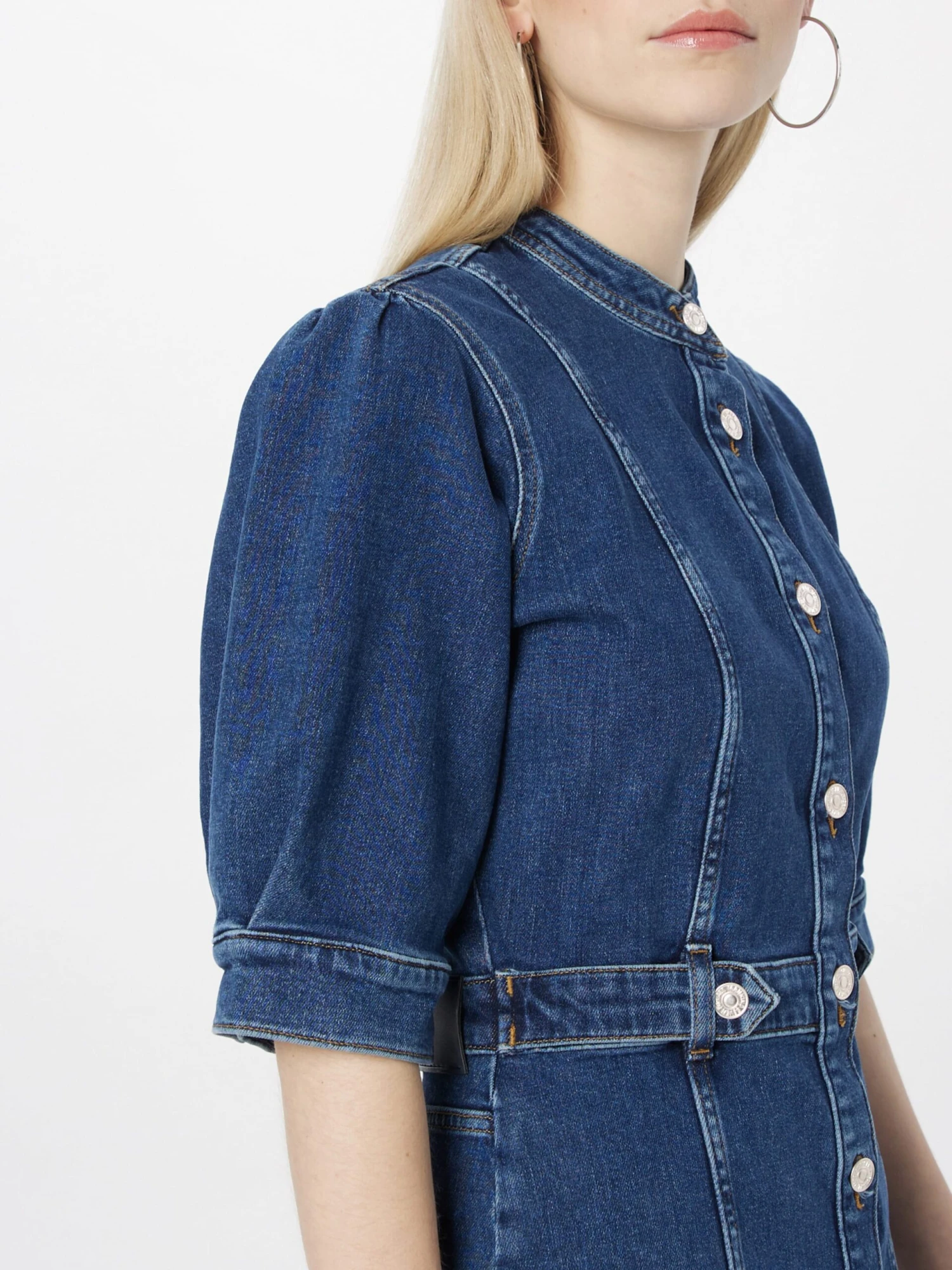 7 For All Mankind Robes Fluides Robe-chemise MARINA Femme Bleu 2 7 For All Mankind Robes Fluides Robe-chemise MARINA Femme Bleu – Image 2