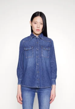 7 For All Mankind Emilia Shirt Resolution - Chemisier - Dark Blue