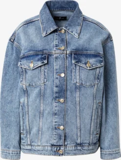 7 For All Mankind Vestes En Jean Veste Mi-saison Femme Bleu