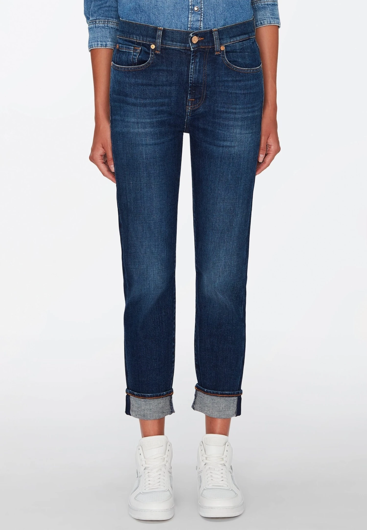 7 For All Mankind Boyfriend - Jean Droit - Dark Blue 1 7 For All Mankind Boyfriend - Jean Droit - Dark Blue