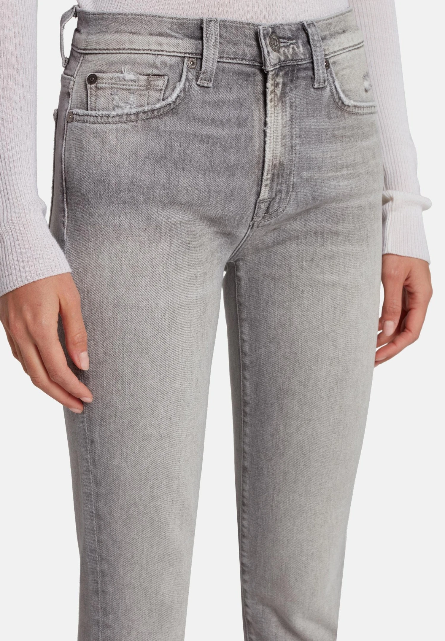 7 For All Mankind Roxanne Luxe Vintage Imprint - Jeans Skinny - Grey 4 7 For All Mankind Roxanne Luxe Vintage Imprint - Jeans Skinny - Grey – Image 4