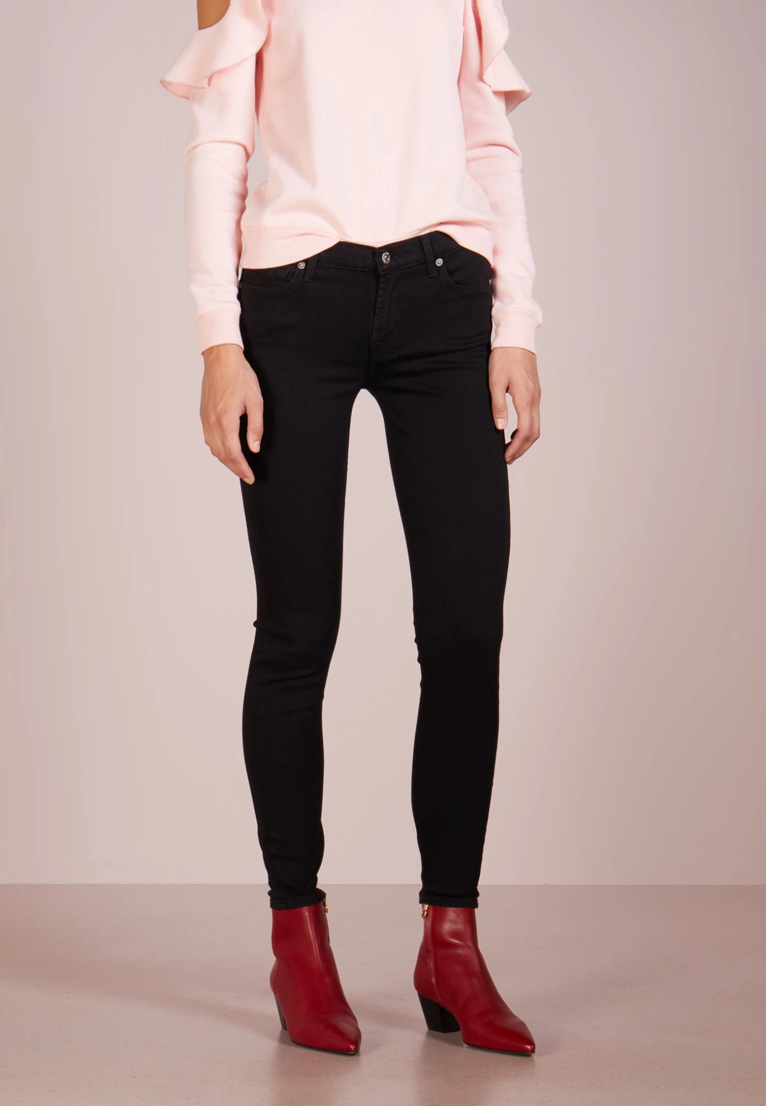 7 For All Mankind Crop - Jeans Skinny - Bair Rinsed Black 1 7 For All Mankind Crop - Jeans Skinny - Bair Rinsed Black