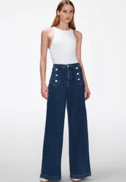 7 For All Mankind Marina Cruise - Jean Flare - Mid Blue