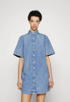 7 For All Mankind Laura Shirt Dress Affair - Robe En Jean - Light Blue